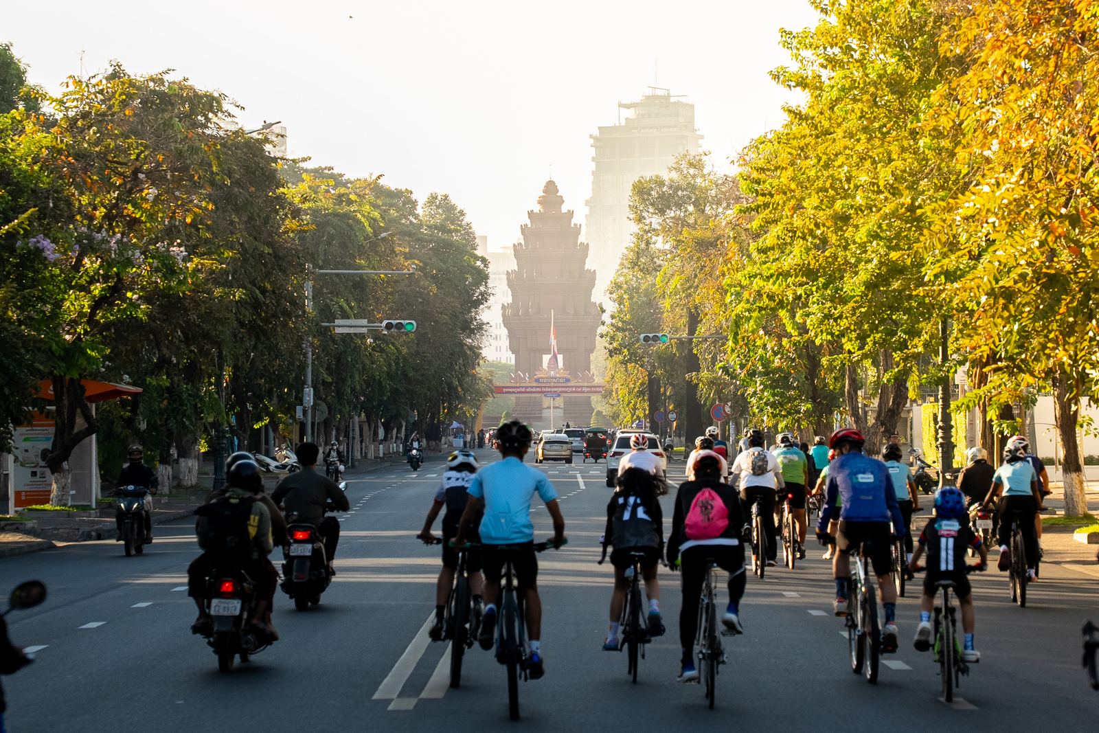 Riders heading to Independence Monument